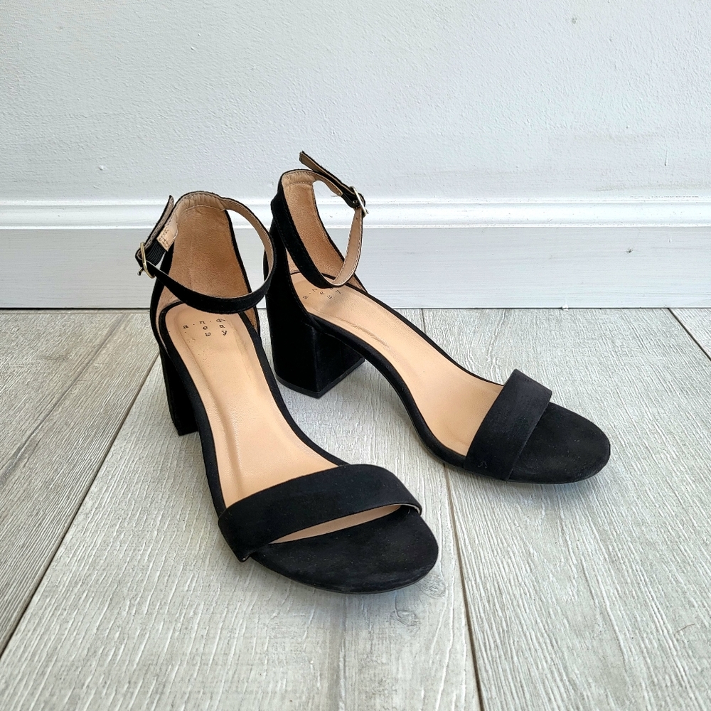 A New Day Black Suede Heels